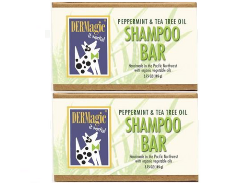 DERMagic Peppermint Tea Tree Oil Organic Shampoo Bar x 2